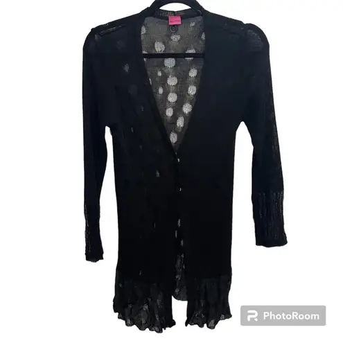 Save the Queen cardigan sheer sweater made in Italy Black Size M