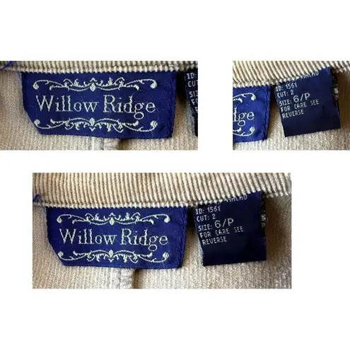 Vintage Willow Ridge Corduroy Jacket Sz 6P Petite Tan Button Front Pock…