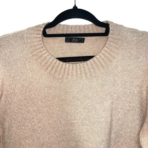 J.Crew  Tan & White Wool Blend Fair Isle Knit Sweater