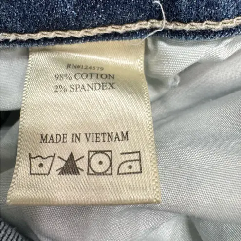 Sneak Peak Distressed Ripped Knees Denim High Rise Jeans Medium Whisker Wash Blue Size 30