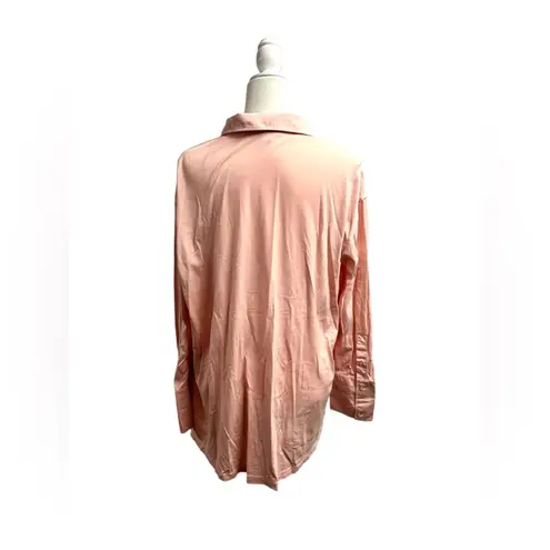 COS  Collared Henley Button Long Sleeve Tunic Blouse Top Light Pink 10