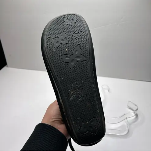 Alegria Black cheetah animal print clogs loafers ribbon laces 41