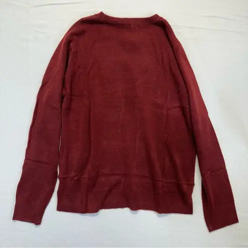 Marks & Spencer Red Crew Neck Sweater Women’s Size 10 Acrylic burgundy