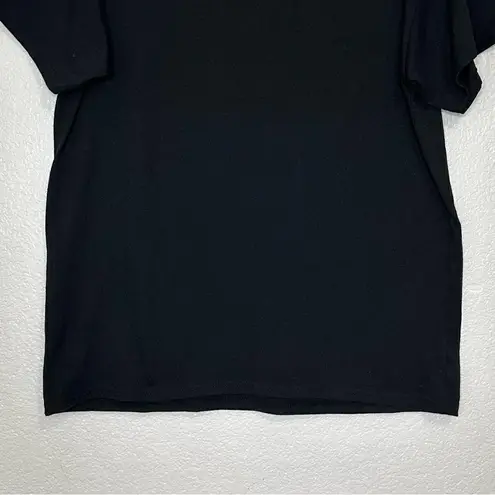 “I want Pizza not Feelings” Black Graphic Crewneck Short Sleeves Tee, Sz Large