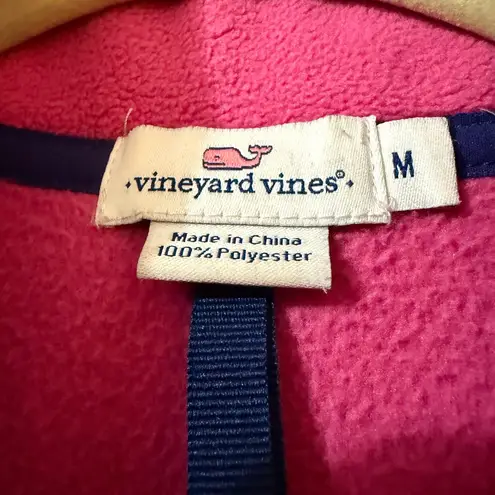 Vineyard Vines  Pink Fleece Vest Zip Windbreaker Whale Logo Women's Size Medium