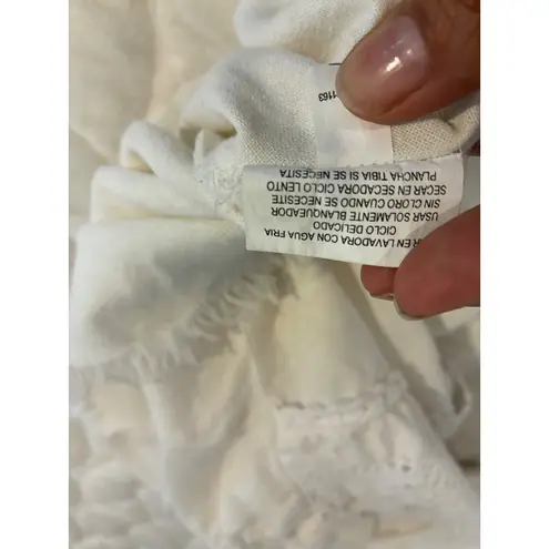 At Last Crochet Cami Top Linen Blend Sleeveless Boho Chic Tank Top Large