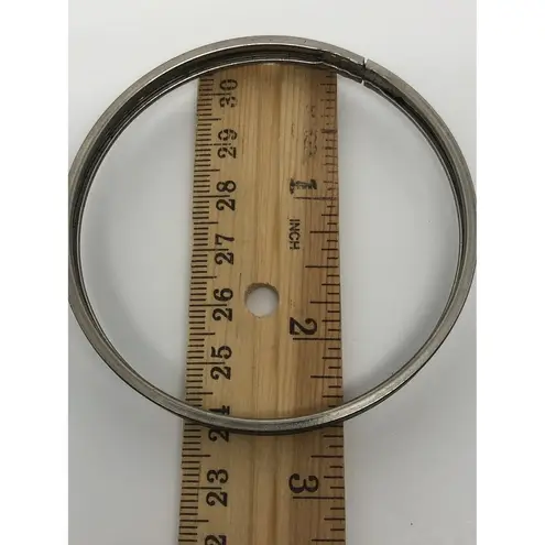 Vintage Etched Bangle Bracelet Silver Tone Leaf Pattern Fashion Jewelry