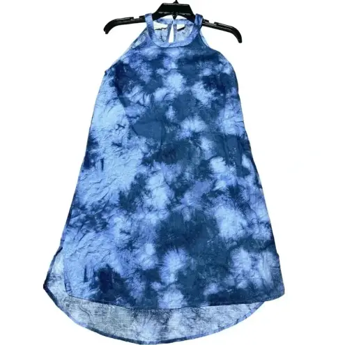 Cynthia Rowley  Blue Tie Dyed Linen Tent Dress Vacation Swim Cover Travel Summer‎