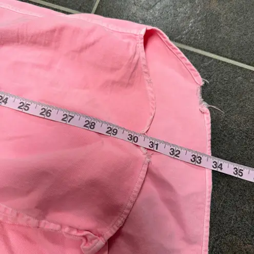 Frank & Eileen Mary Famous Denim Button Up Mini Dress Neon Strawberry Small S