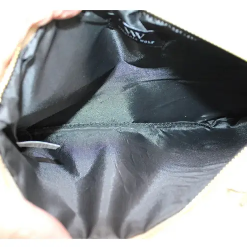 NEW Virginia Wolf Mimi Curateur Golden Woven Clutch Bag Tassel Faux Leather Gold