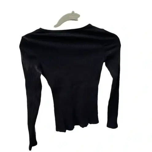 Wilfred  FREE BLACK RIBBED LONG SLEEVE SHIRT
