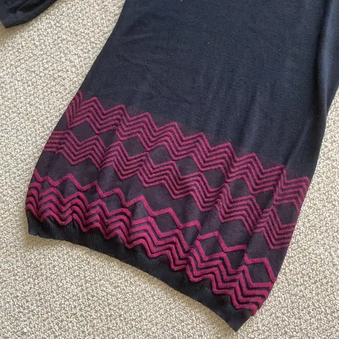 Sophie Max Sweater Dress Black Long Sleeve Cotton Blend Size Medium Like New