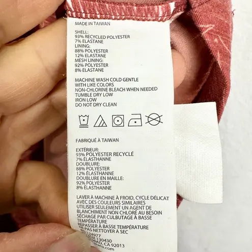 prAna  Saxon Dress Size XL Midi V-Neck Active Outdoor Rust Floret Hankerchief Hem