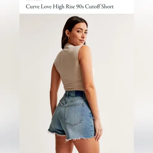 Abercrombie & Fitch Abercrombie Curve Love High Rise 90s Cutoff Denim Shorts