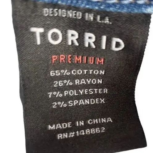 Torrid  Distressed Mid Rise Skinny Ankle Stretch Jean 3 Button Fly Zip Up 12 Blue - Image 8