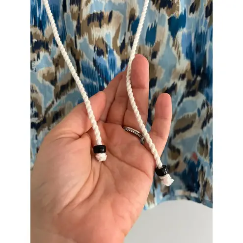 House of Harlow 1960 | Boho Ruffle Abstract Floral Top | Zoe Blue | Sz S