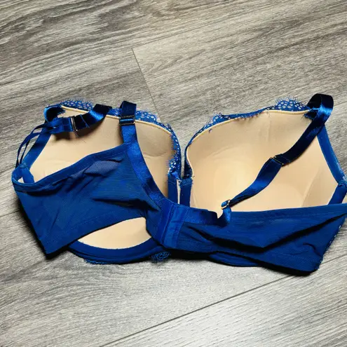 Cacique 40DD Sexy Lace Boost Balconette Bra Blue