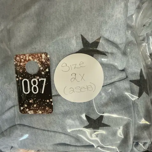 Star Print Grey Sleepwear Set Size 2X