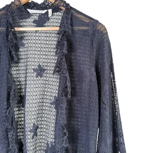 Soft Surroundings Lace Open Front Long Cardigan in Black, Size XS - Image 4