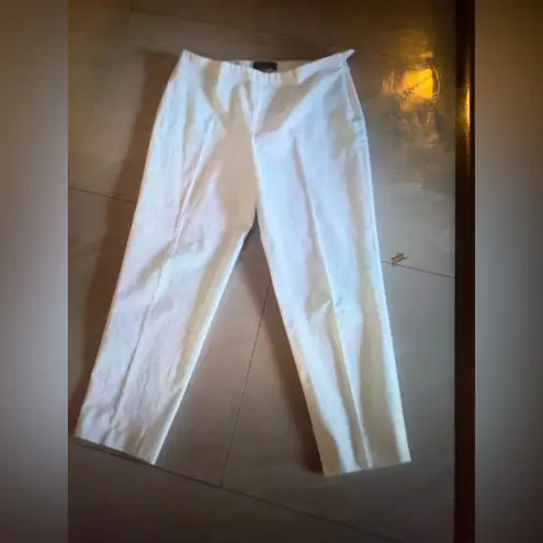 Piazza Sempione Audrey White Cotton Cropped Tapered Pants - CPA 350031 size 46