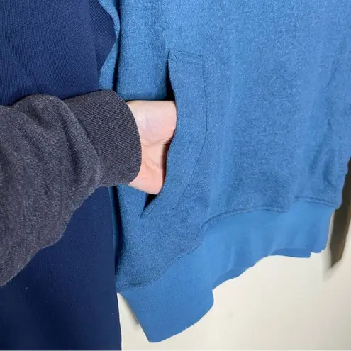 Hoka Utility Wool Blend Hoodie Pullover Blue Colorblock Sweatshirt Sweater NWOT