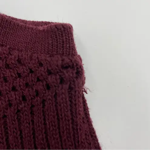 Vintage Sweater Vest 1980s Women Maroon Acrylic Sleeveless Top Retro Collegiate Red