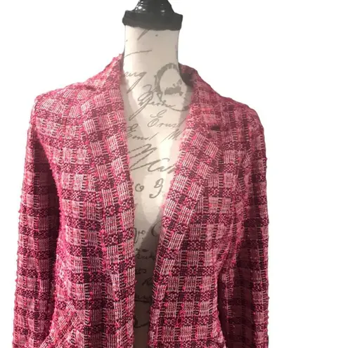 MELLODAY NWT size XS petite pink tweed cardigan