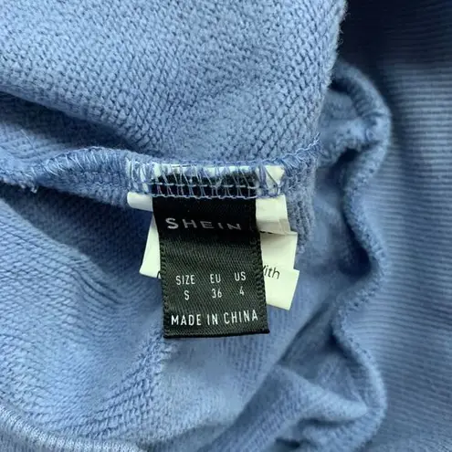 SheIn  Sweatshirt Womens Small Light‎ Blue Mock Neck Casual Cotton Pullover Basic