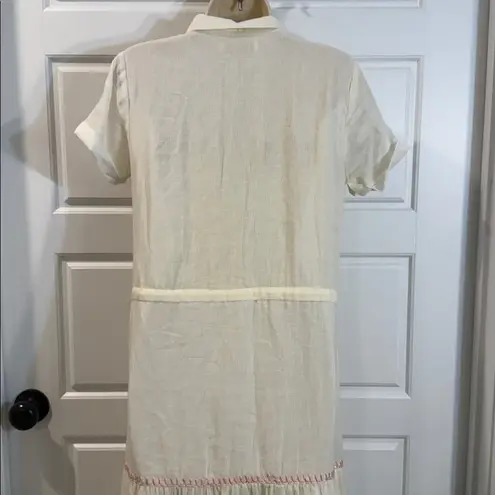 Carolina K Natalia Cotton Collared Shirt Dress Small White
