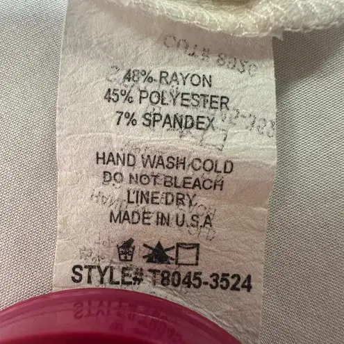 Twenty One 2000s Y2K  Cream Red Floral Asymmetrical Top Sz M Fairy Grunge Emo Alt