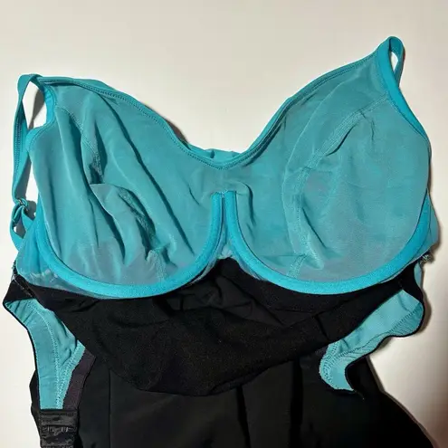 Ballet One Piece Swimsuit Women’s Size 38DD Underwire Bra Blue Black White Size L