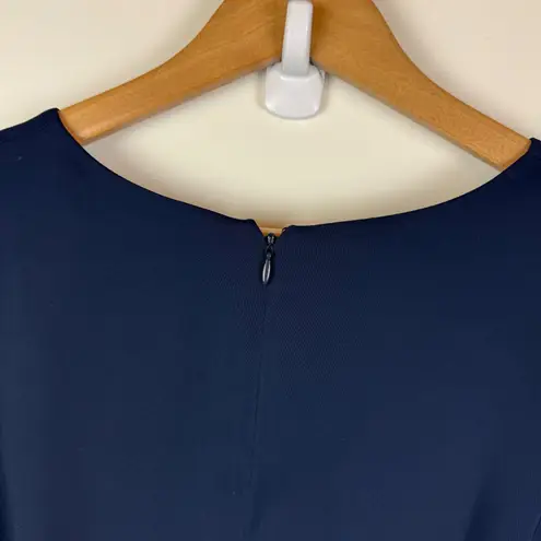 Eliza J Wide Leg Jumpsuit Size 16 Navy Blue V-Neck Tie Waist Evening Formal