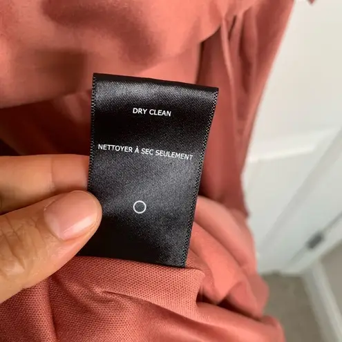 BHLDN Olmstead pink satin drape midi dress size 2 wedding guest mother bride