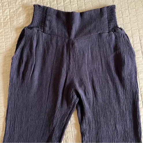 3 Dots Black Gauze Wide Leg Pants