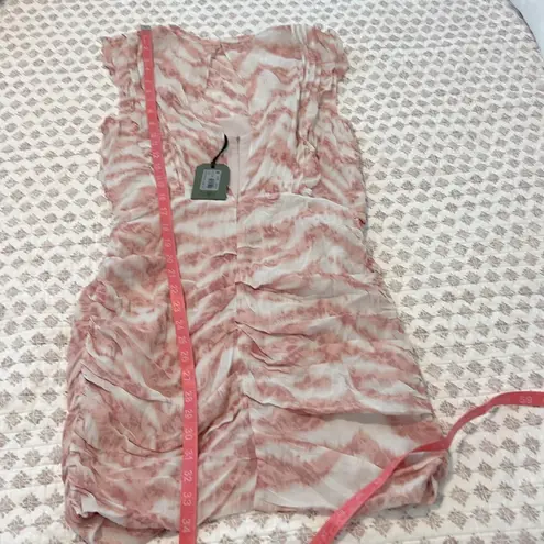 ALLSAINTS NWT Hali Areias Mini Dress Pink Ruffled Ruched UK 10 US 6