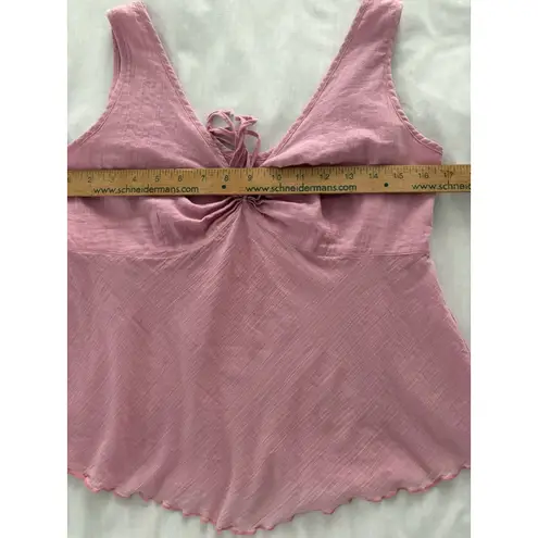 Jams World Voile Babydoll Tank Top Size S Pink Lightweight Fairy Beach Sheer