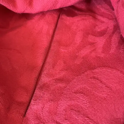 Desigual Long Trench Coat L Red Cotton Tapestry Baroque Fairy Artsy Renaissance