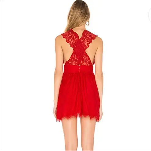 Majorelle x Revolve Moonlit Ruby Lace Mini Dress