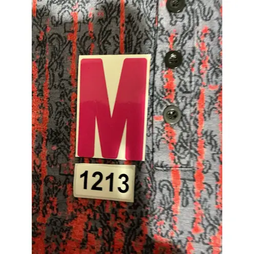 Woman’s Small Long Sleeve Blouse V Neck Quarter Button Up Red Purple Black