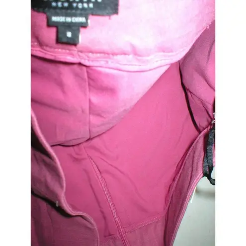 $565 Womens Worth New York Dark Pink Pants Heather Gray Slacks Work 2 NWT Tall