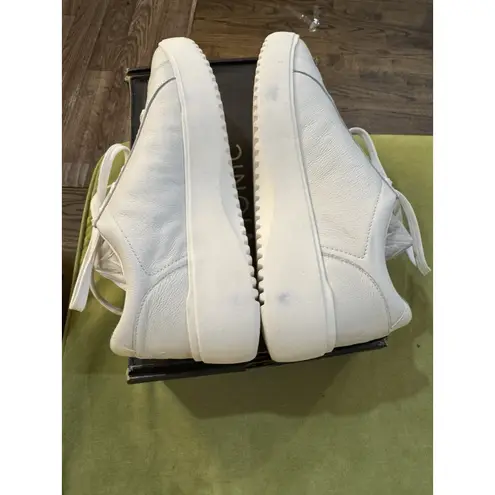 Vionic Women's Kearny Platform Lace Up Sneaker White Size 11 Wide Metallic