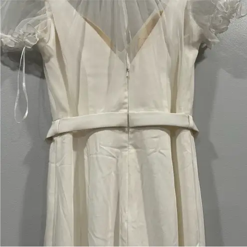 Mac Duggal 26621 Illusion Belted Jumpsuit in White 8