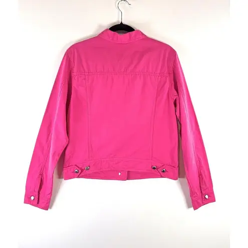 VINTAGE Escada Womens Jacket Pink Button Up Denim Trucker Long Sleeve 40 US XS - Image 2