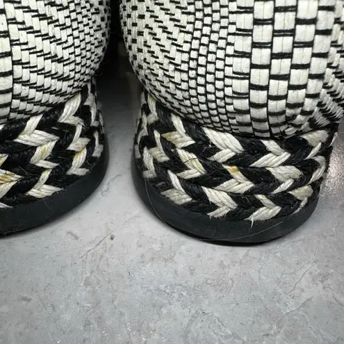 Stella McCartney Macy Sneakers Black White 37 EU Lace Up Espadrilles Wedge