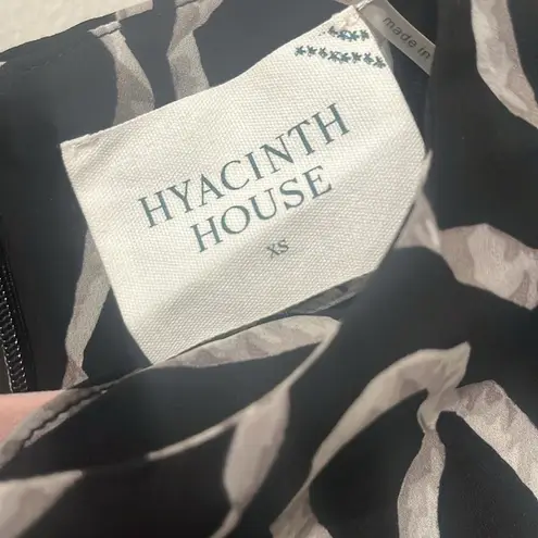 Tuckernuck Hyacinth House Black Short Sleeve Print Rowan Midi Dress Size XS