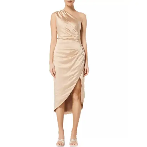Elliatt Cassini One-Shoulder Dress in Gold Size Medium