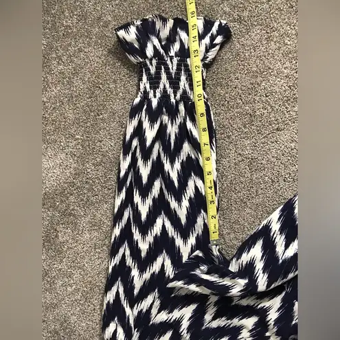 Tuckernuck Pomander Place Kenzo Dress in Navy Blue and White Ikat Size XXL