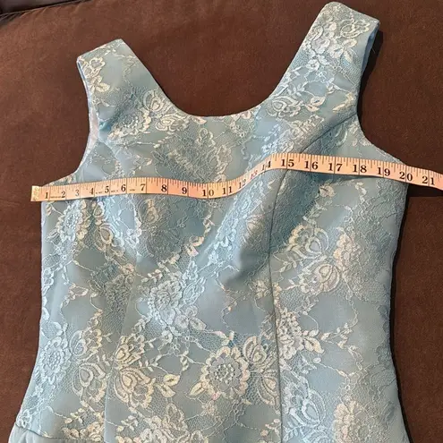 Womens Blue Chiffon Formal Dress Floral Lace Detail Matching Jacket Size 14 NWOT