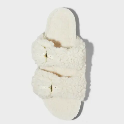 Auden Women's Jane Cream Buckle Slide Slippers Size 8