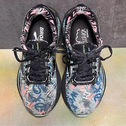 Brooks Adrenaline GTS 22 Black/Yucca/Flamingo Pink Women's Sneakers Size 6.5B